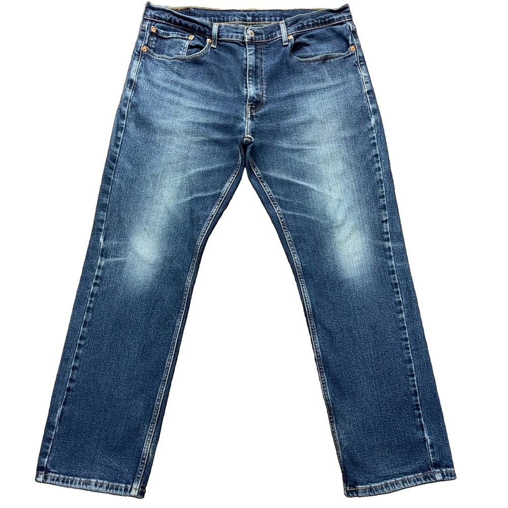 Levis 559 Jeans Mens 36x30 Dark Wash Blue Stretch Denim Relaxed Straight Faded